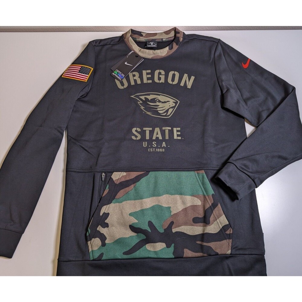 Nike Oregon State Beavers  On-Field Military Camo Sweatshirt SZ Small Retail 65